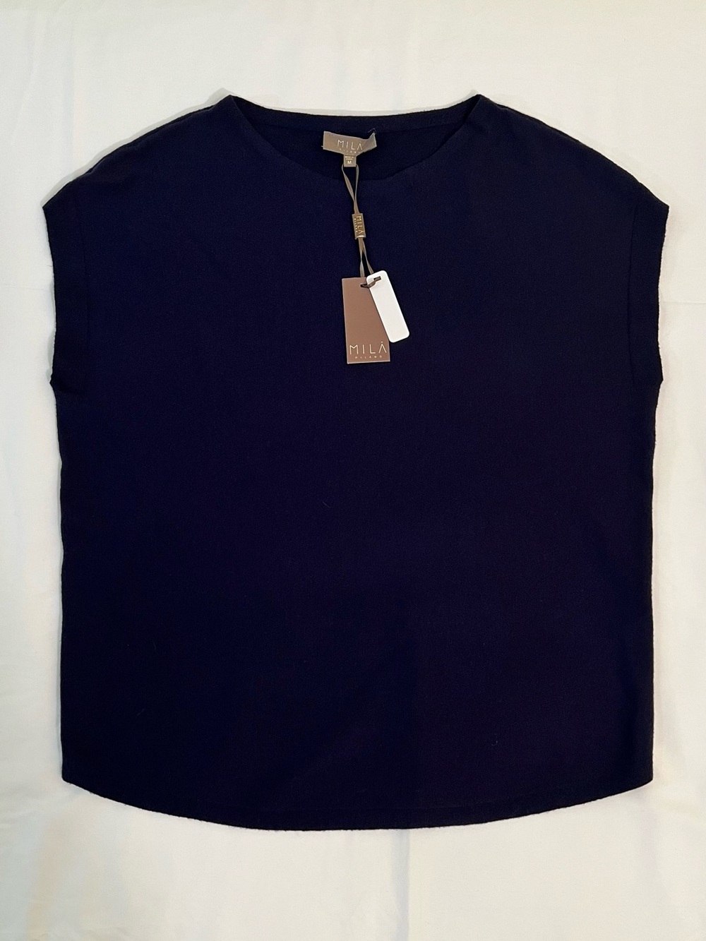 Mila Milano Blue Relaxed Knit Top Size M